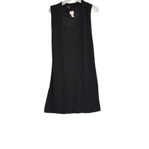 Chico’s size 1 black cardigan duster sweater sleeveless